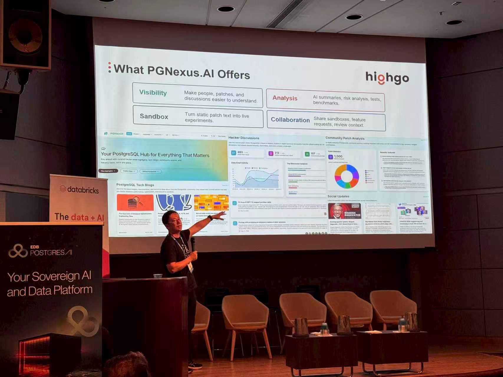 Highgo presenting PGNexus and developer tooling at an open-source community event